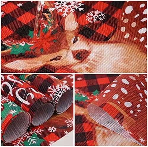 Нови Коледни Подложки за Маса 6 броя, Термоустойчиви PVC Дизайн С Елен