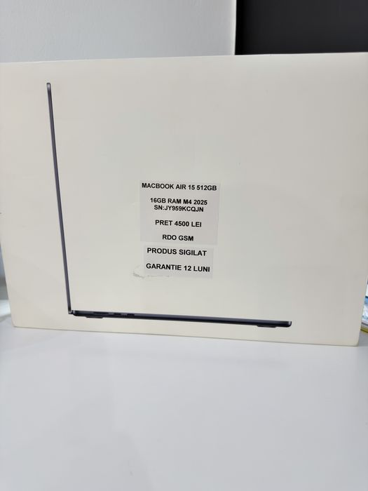 Macbook Air 15 512Gb M4 Sigilat/Garantie 12 Luni