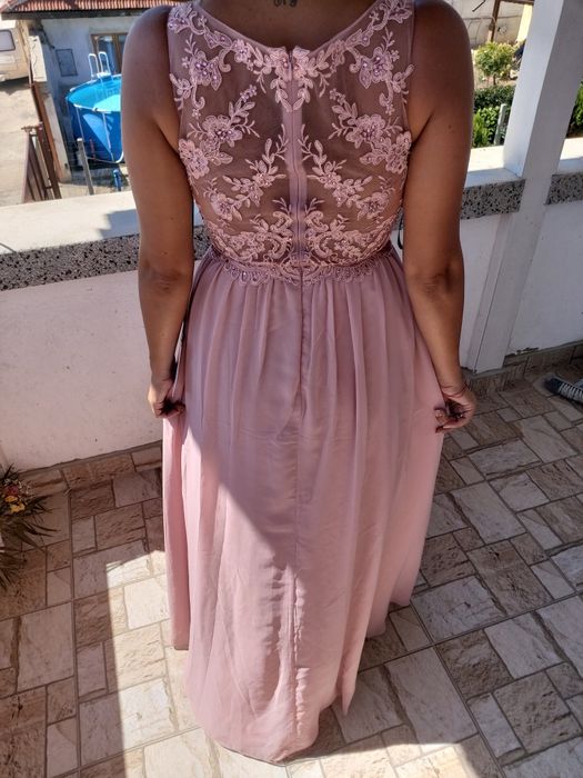 Официална розова рокля