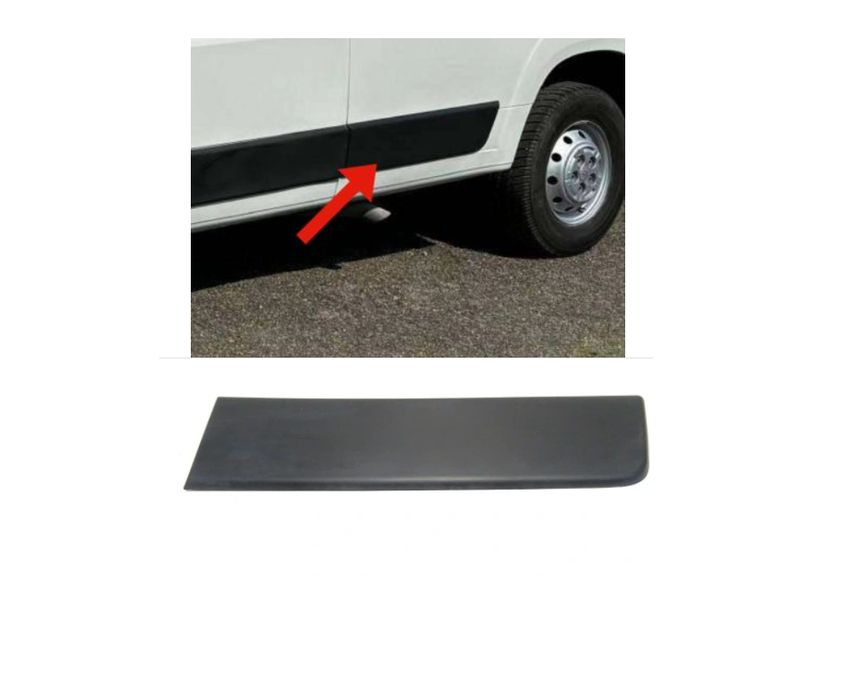 Bandou aripa spate Citroen Jumper (250), 09.2006-08.2014; Fiat Ducato (250), 09.2006-08.2014; Peugeot Boxer (250), 09.2006-08.2014, partea stanga/dreapta, gri inchis; in fata rotii; lungime 810, inaltime 190 mm