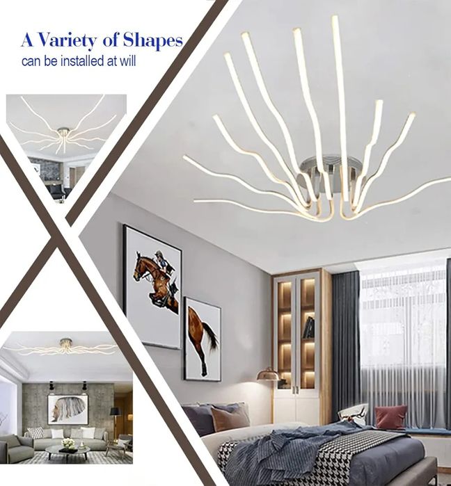 140W LED Сива таванна лаюпа за дневна, спалня димируема с дистанционно