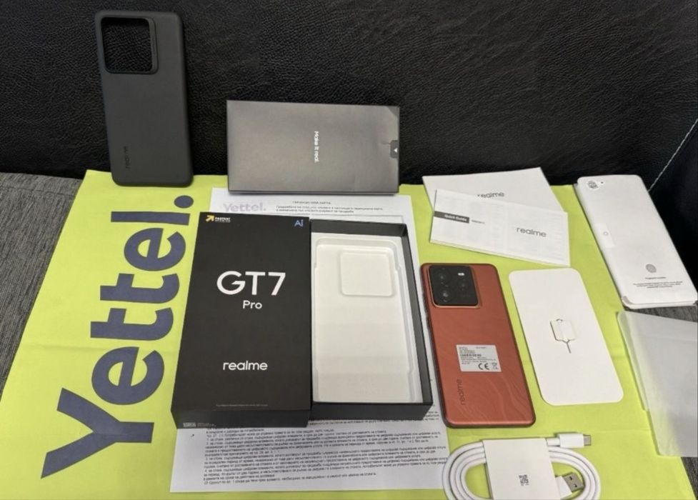 КАТО НОВ 512GB Realme GT 7 Pro Гаранция Yettel 2027г. Orange gt7