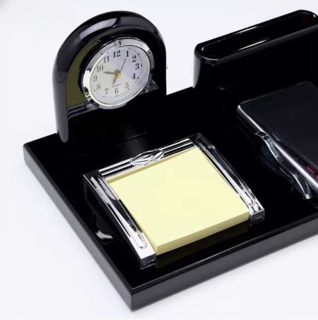 Набор Настольный Канцелярский 6в1 - Часы / Калкульятор / Заметница