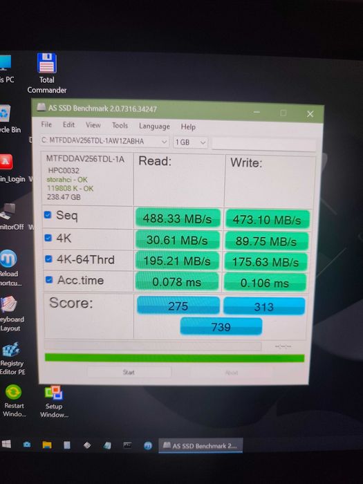 SSD Micron 1300 256GB M.2 SATA – 95% Health – Testat