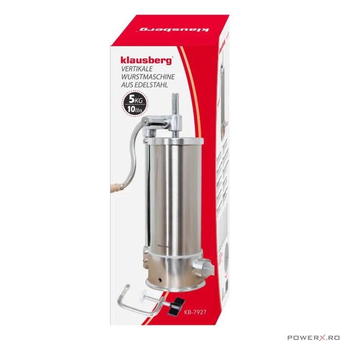 Masina manuala pentru umplut carnati, otel inoxidabil, capacitate 5