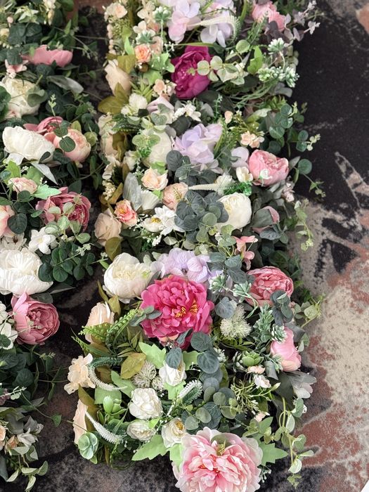 Vand covor flori artificiale pe plasa