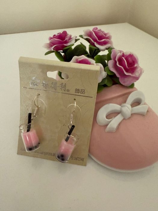 Дамски Обици Coca Cola, Donat, Fanta, Sprite, Buble Tee, Гердан с живи