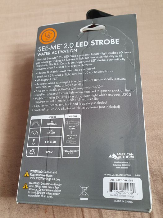 Led фенер SEE ME 2.0 активира се от вода