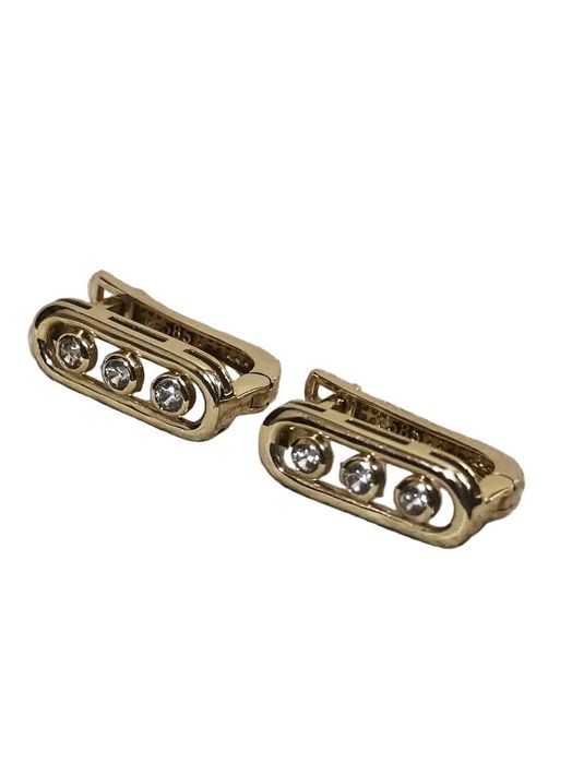 Cercei aur 14K cu trei pietre – eleganță delicată, 2,47 g