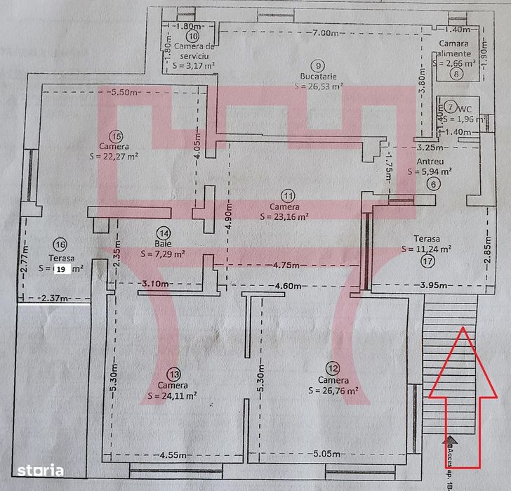 Apartament nemobilat sau birou in casa 160mp zona Emil Isac