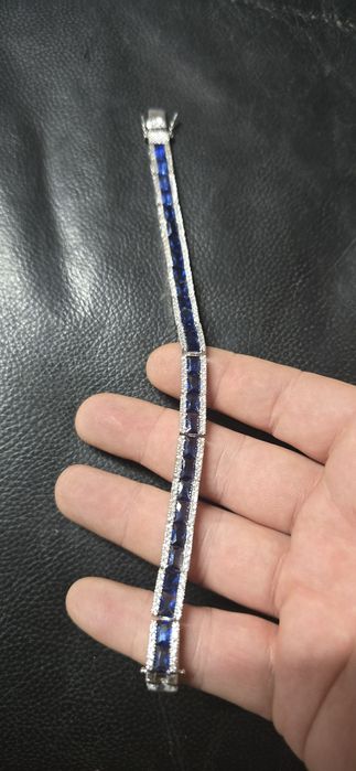 Brățară tenis argint safire