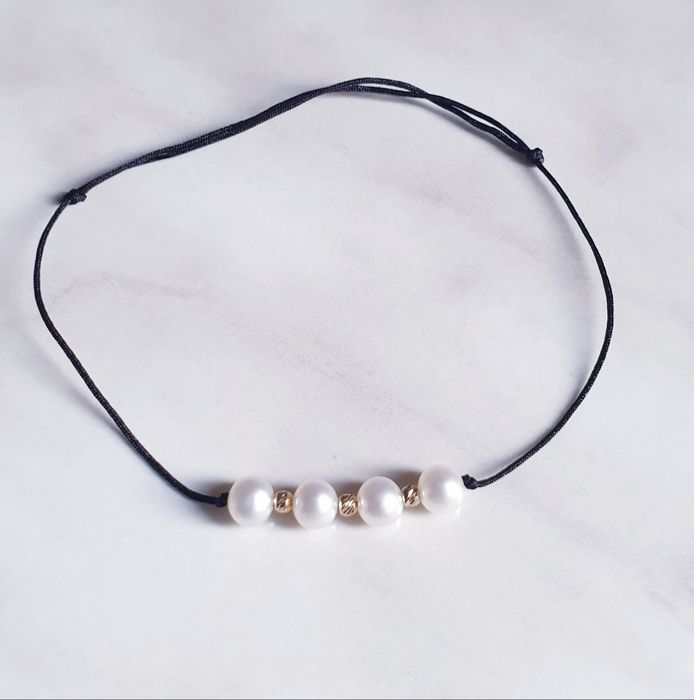 Bratara snur cu bilute aur