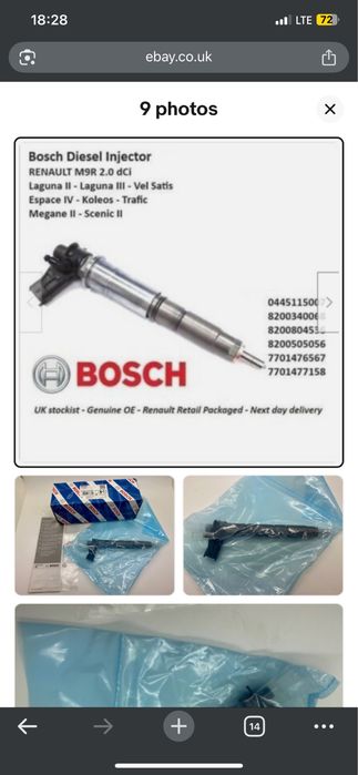 Дюзи BOSCH 0445115007  от двигател M9R  2.0 dci , за Рено Трафик/ Опел виваро