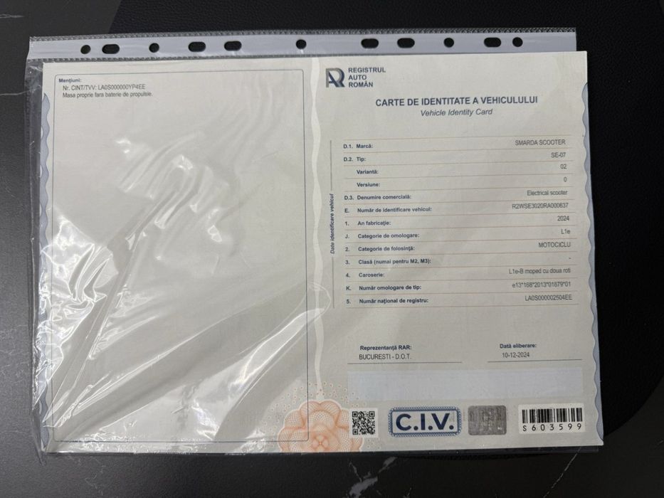 Moped electric SMARDA SCOOTER SE-07 – 2024 – omologat RAR (CIV)