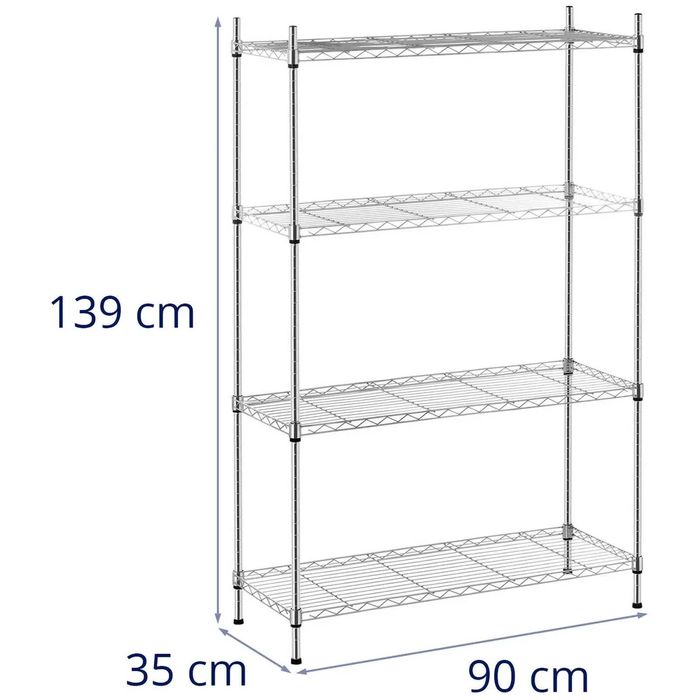 Raft de depozitare din otel cromat - 45 x 90 x 120 cm