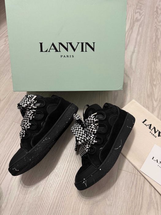 Adidasi Lanvin Curb, SNEAKERS Premium NOI, din Piele, Full Box
