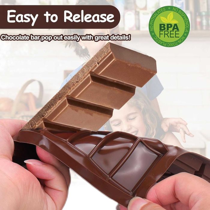 Пакет от 3 форми за шоколадови блокчета, изработена от силикон