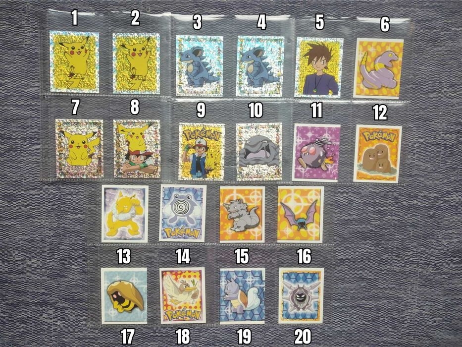 Pokemon Стикери Merlin от 1999 Червен Албум Оригинални Колекционерски