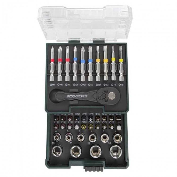 НЕМСКО Мини Гедоре 1/4" 41 Части ROCKFORCE RF-2411-5 + ЛЕД ФЕНЕР