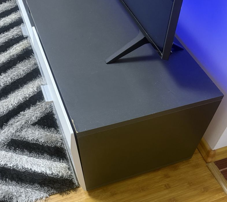 Comoda living alb cu gri antracit