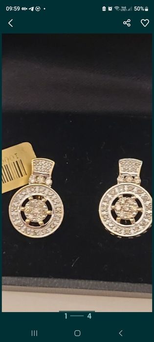 Серьги новые  6.35 гр бриллиант 0.6 карат