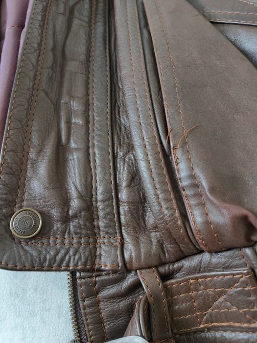 Geaca din piele naturala maro