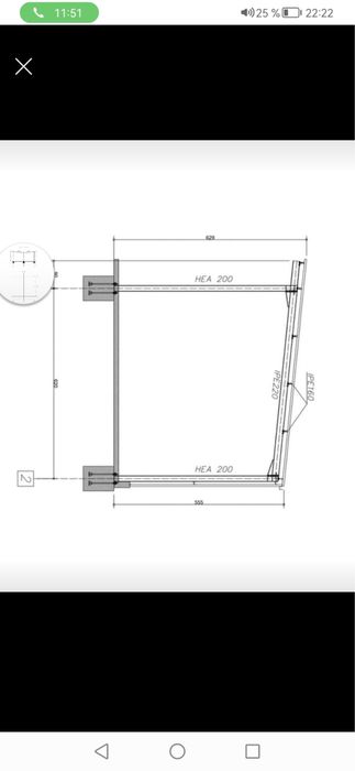 Vând structura metalică hala din fier IPE 220 și HEA 200.  7m pe 24m