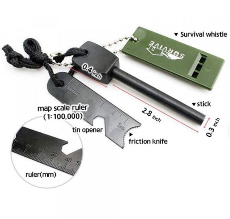 магнезиева запалка Surival за палене на огън дори когато вали дъжд