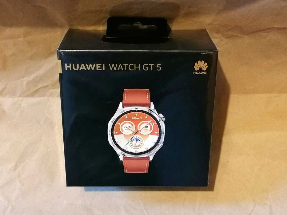 Huawei Watch GT5 Кожа+Srainless Steel врижка Чисто нов + подаръци
