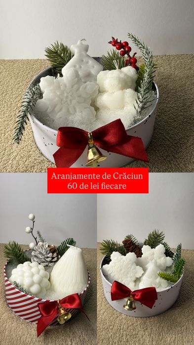 Aranjamente Lumanari de Craciun lucrate manual, personalizate!