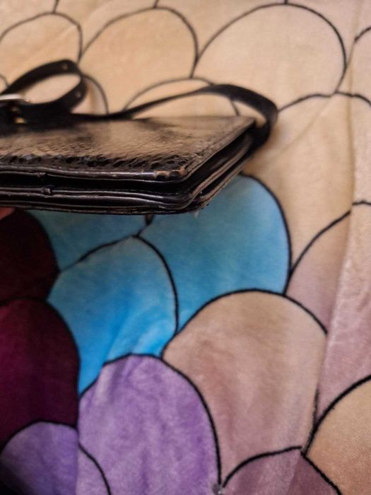 Geanta plic din piele sarpe cu curea vintage ani 70