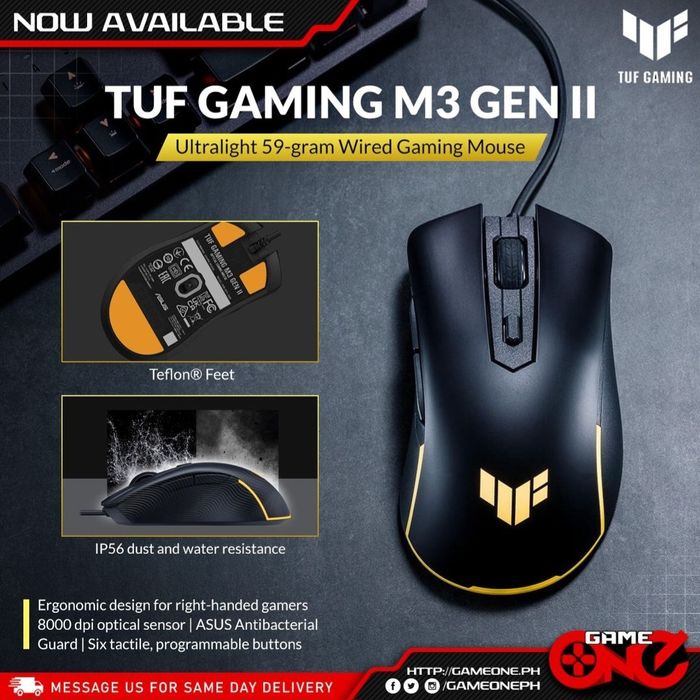 Asus Tuf Gaming M3 GEN 2 Проводная мышка/мышь (вес 59 грамм) СКИДКА