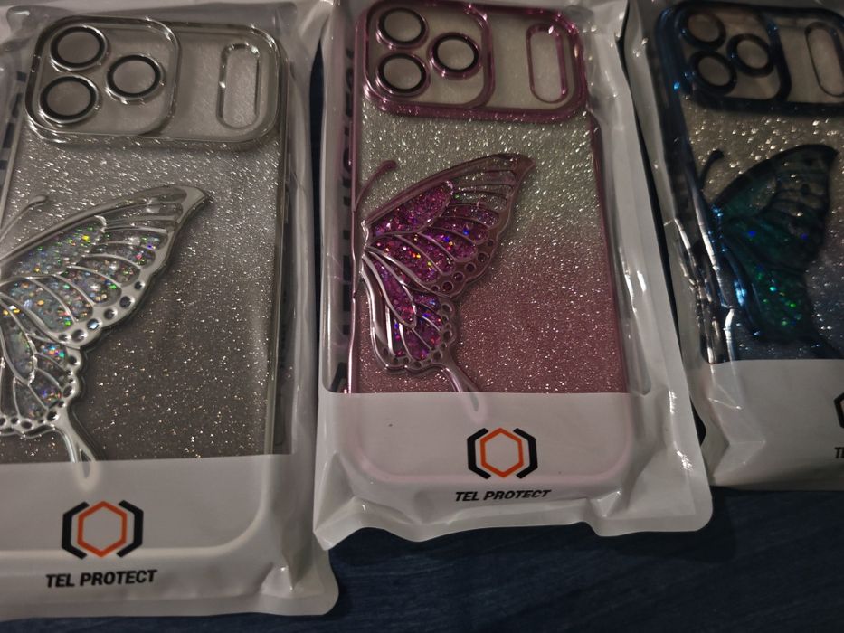 Iphone 17 Pro Max блестящ гръб с пеперуда