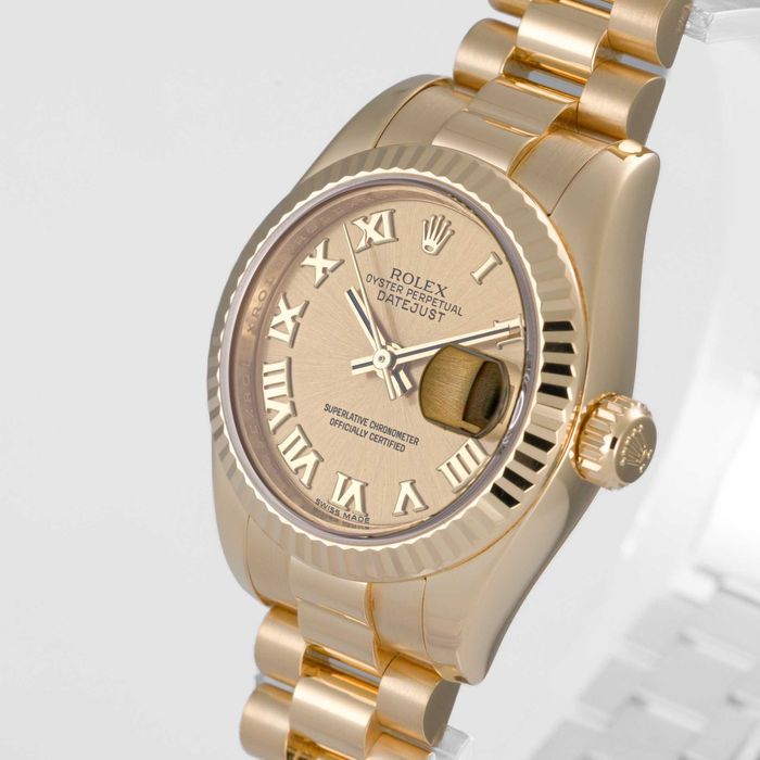 Rolex Lady President Yellow Gold 179178 Champagne Roman dial