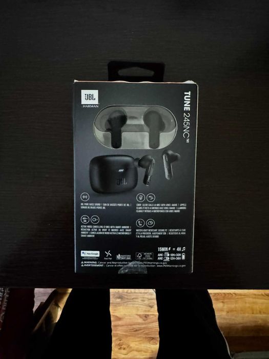 Casti JBL Tune 245NC True Wireless Noise Cancelling Earbuds - Black