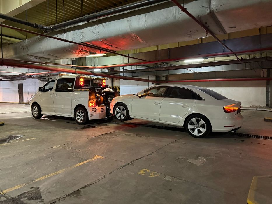 Эвакуатор с краном для блокированных авто