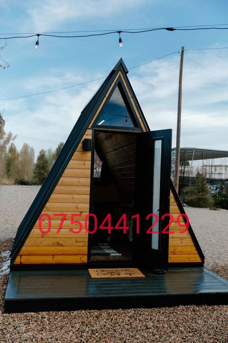 A frame , tiny house , aframe , casuta de gradina , container