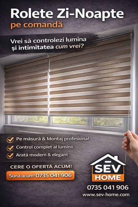 Rolete textile cu montaj in București și Ilfov