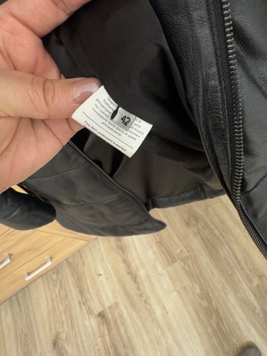 Кожаная куртка пуховик