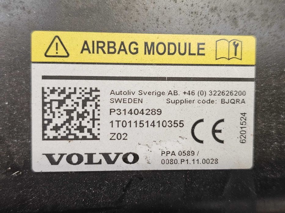 Airbag capotă pietoni Volvo V40 / V40 Cross Country 2015 2.0 D3 110kW Cod OEM: P31404289, 31404289 (5G3)