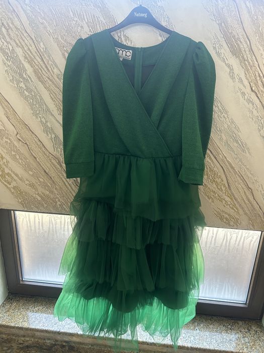 Rochie verde smarald cu sclipici designer Ana Maria Cornea