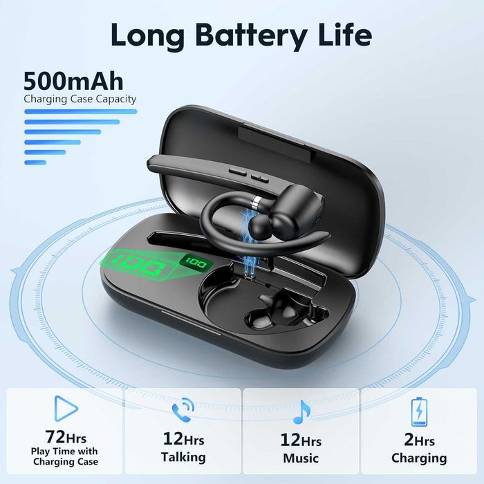 Бизнес Bluetooth Слушалка New Bee M50 – Bluetooth 5.2, Dual Mic