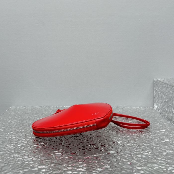 Geanta Alaia Le Coeur 21 cm, rosu lac, Premium