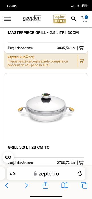 Oale, tigăi, sită fiert in  abur Zepter, - 510 lei