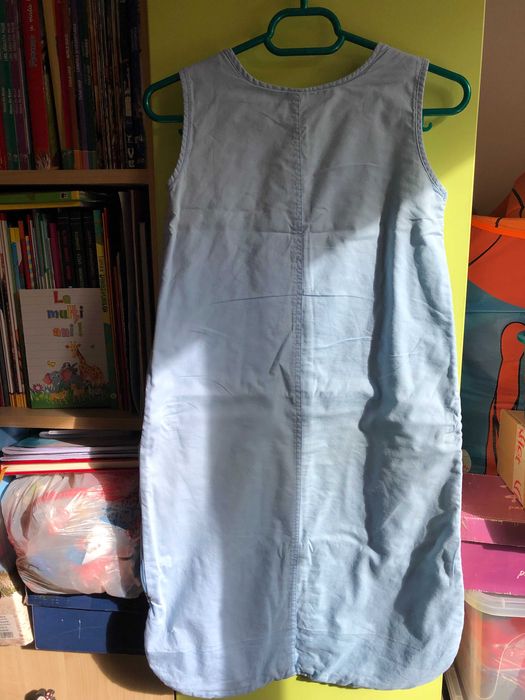 Sac de dormit pentru copii, albastru, cu lungimea de 86 cm + Cadou