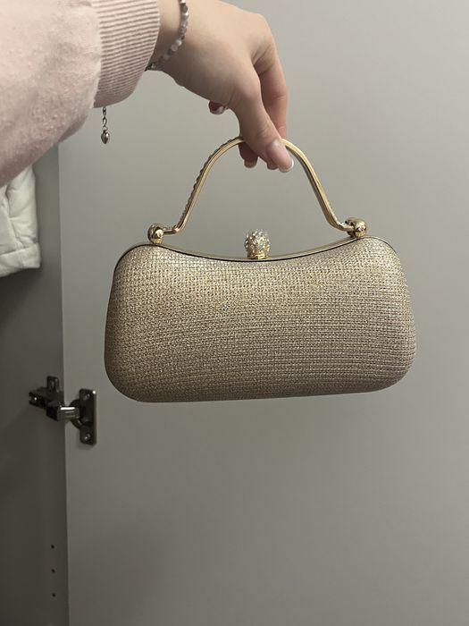 Официална/бална златиста чанта / rose gold