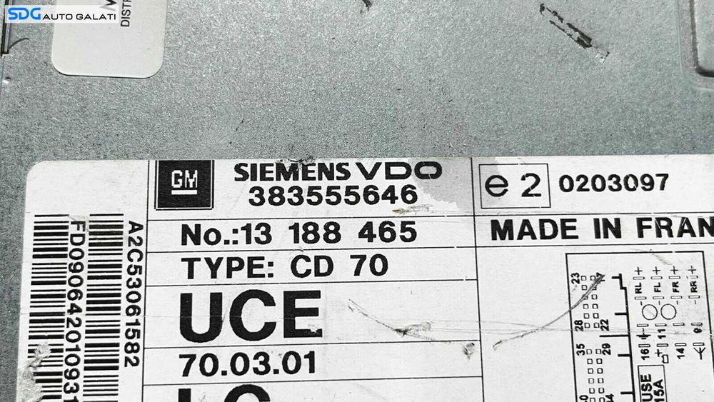 Unitate Radio CD Player CD70 Navi Navigatie Opel Astra H 2004 - 2010 Cod 13188465 (Nu are Fata Radioului) [L5661]