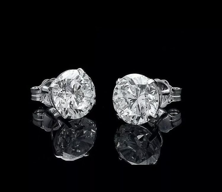 Серьги гвоздики бриллиантовые, серьги золотые