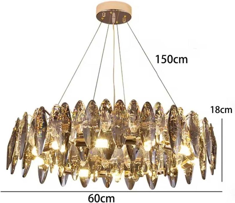 Кристален полилей, ресторант, таванна лампа, вила, осветление, лампи