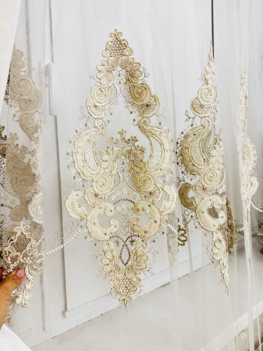 Шторы для дома на колечках с тюлем вместе